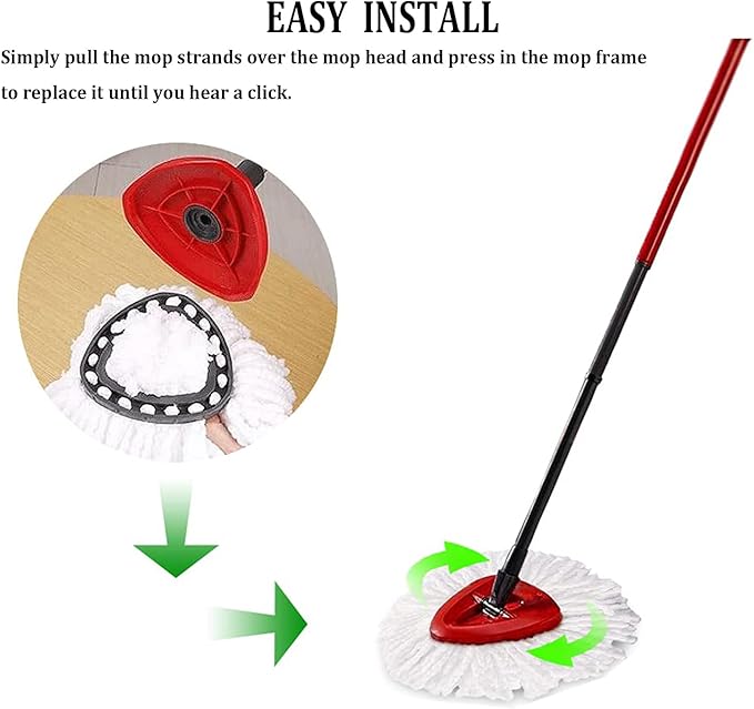 Spin Mop Replacement Head, 16 Pack 100% Microfiber Mop Refills Spin Mop Replacements Head for Easy House Cleaning Floor Mopping