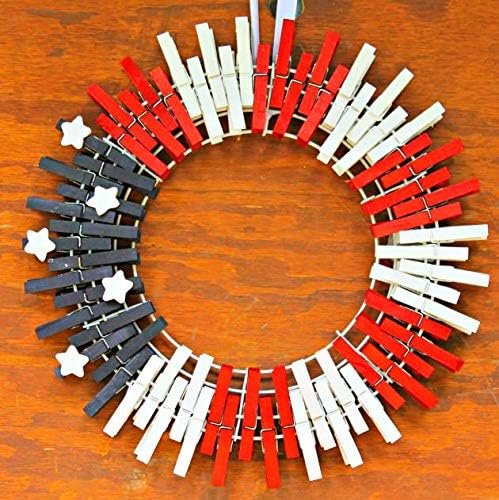 DurReus 50 Pieces DIY Mini Color Wooden Clothespins Home Decoration Hanging Craft Clips Photo Holder Paper Peg Jute Twine Clothing Line Orange