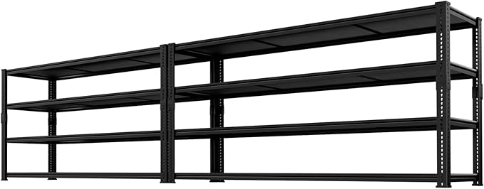 Storage Shelves Heavy Duty, 60" L x 24" W x 78" H Garage Storage Shelves Unit Loads 2960LBS, 4-Tier Adjustable Metal Industrial Utility Shelf Rack for Kitchen, Laundry Room, Warehouse, Basement