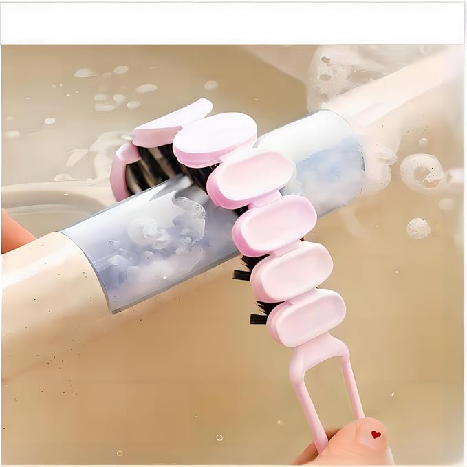 Crevice Cleaning Brush Hard Bristle Grout Brush Scrub Brush Toilet Brush Cleaning Tools Cleaning Supplies for Household Use Bathroom Kitchen 3 Pcs (Black&Pink)