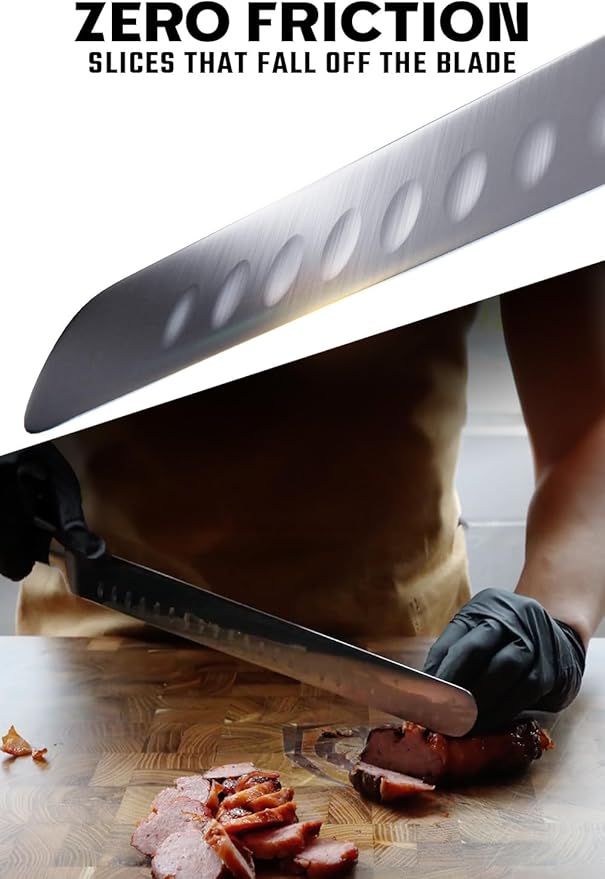 Dalstrong Slicing Carving Knife - 10 inch - Granton Edge - Gladiator Series Elite - Forged High-Carbon German Steel Kitchen Knife Gift- G10 Handle - w/Sheath - NSF Certified