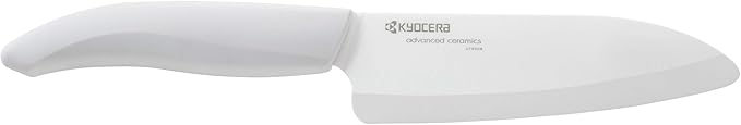 KYOCERA Revolution 2-piece Ceramic Knife Gift Set, 5.5 inch Santoku and 3 inch Paring, White