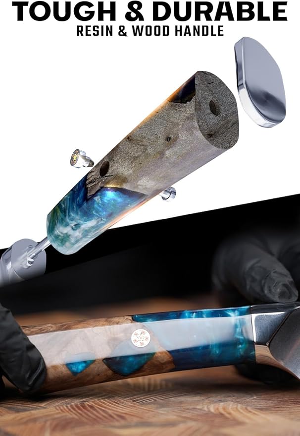 Dalstrong Nakiri Knife - 7 inch - Valhalla Series - 9CR18MOV High Carbon Steel - Vegetable Kitchen Knife - Celestial Resin & Wood Handle - Razor Sharp Asian Knife Gift- w/Sheath