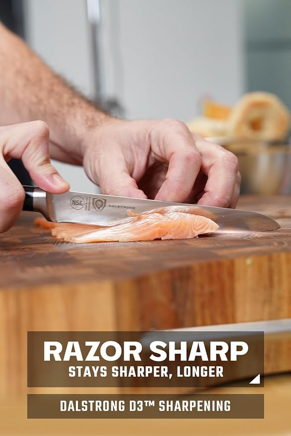 DALSTRONG Utility Knife - 6 inch - Gladiator Series Elite - Forged High-Carbon German Steel Kitchen Knife - Black G10 Handle - Paring Cooking Knife Gift - Chef's Knife - Sheath - NSF Certified