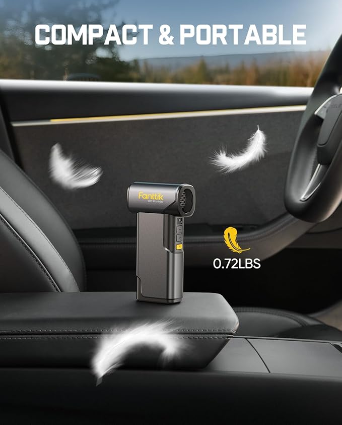 Fanttik B10 Pro Max Electric Air Duster, 130000RPM Brushless Motor, Compressed Air Duster, 6 Gears Adjustable, One-tap Booster, 28.8Wh Rechargeable Battery, Electric Duster for PC, Car, House, Outdoor