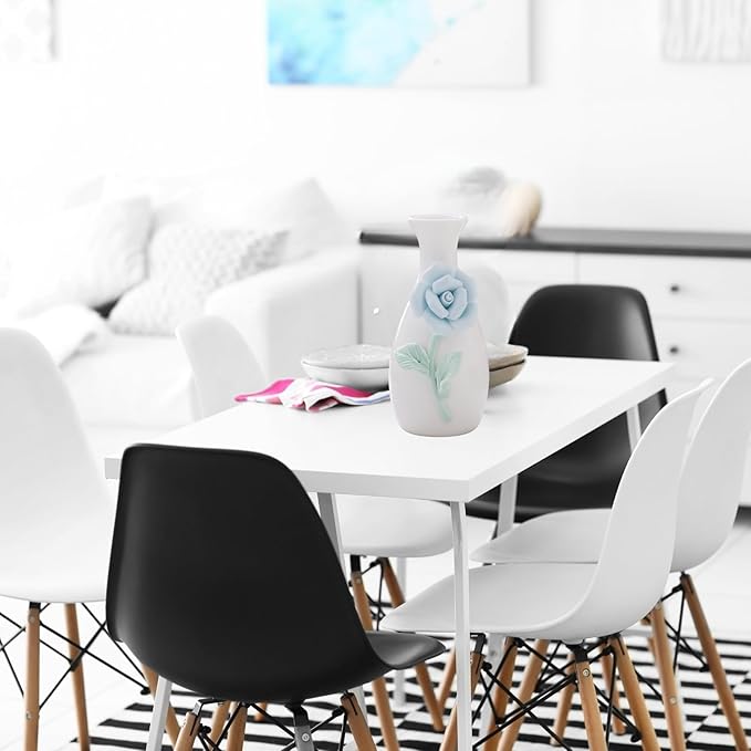 Handmade Ceramic Small vase Creative mini vase Home Decoration Ornament with 3D Floral Design (3D Flowers-rose1PCS)