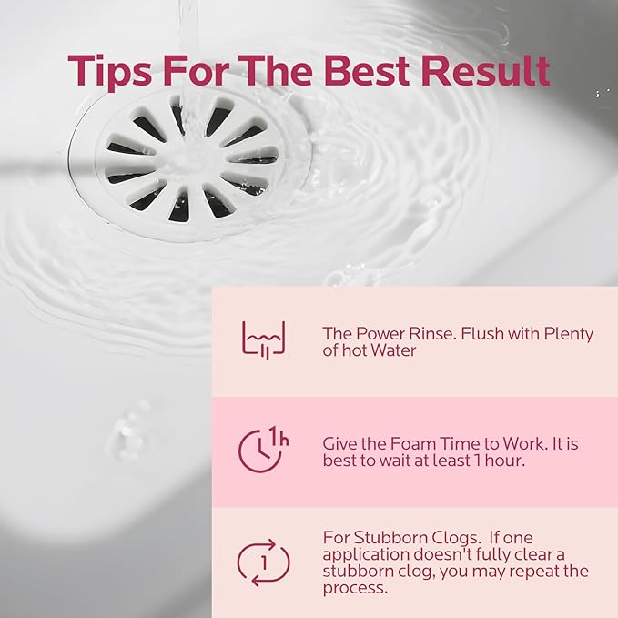 Foaming Drain Cleaner Clog Remover: Sink Cleaner Pipe Clogged Opener for Kitchen Bathroom Toilet Tubs and Showers (1 Pack)