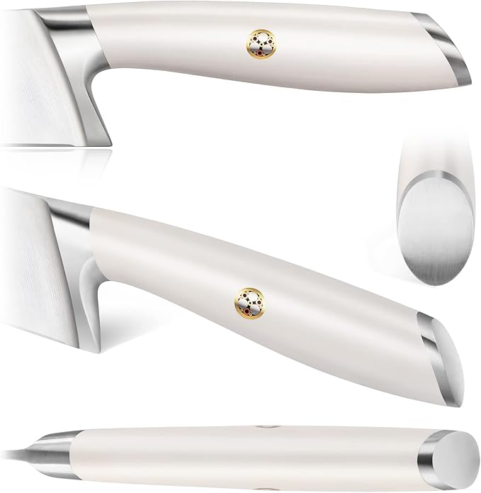 Cangshan L1 Series 7-Piece Cleaver Knife Block Set, Forged German Steel, White, 1027129