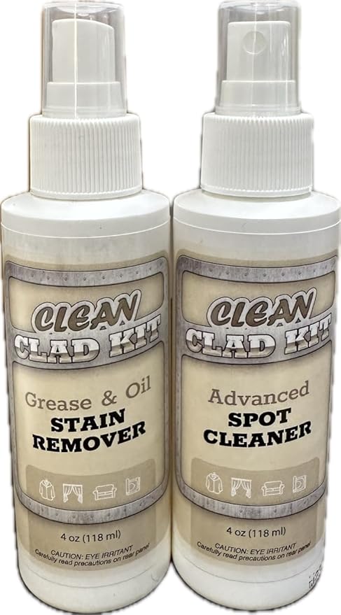 Upholstery Cleaner Kit – 2-Pack Stain Removers for Couch, Sofa, Car Seats & Carpet – Targets Grease, Food, Oil, Beverage & Makeup Stains – Auto Interiors & Home Use – Made in USA