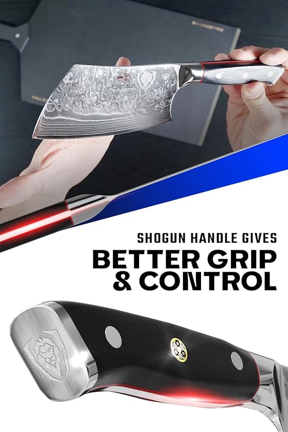 Dalstrong Meat Cleaver Knife-4.5"-Shogun Series ELITE - Razor Sharp - Japanese Steel - Black Handle - Heavy Duty Gift Knife Professional - Vacuum Heat Treated - w/Sheath