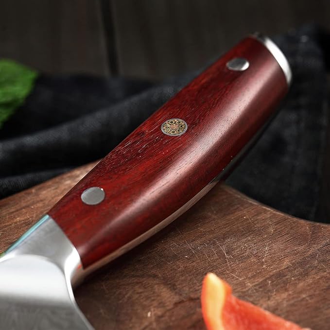 YARENH Slicing Knife 8 Inch - Damascus Chef Knife,67-Layer Steel,Ultra-Sharp Blade, Durable Edge, Rust-Resistant, Ergonomic Sandalwood Handle,Sharp Sashimi Knife