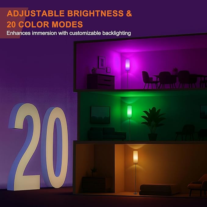 FRIDEKO HOME 2 Pack Floor Lamps for Living Room, Dimmable Colors Temperature & Brightness, Modern Floor Lamp with Remote, Tall Standing Lamps for Living Room Bedroom Office, Beige Shade 9W Smart Bulb