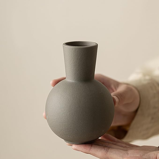 Ceramic Vase Set of 3, Modern Minimalist Farmhouse Style Home Decor Vases, Ideal for Pampas Grass & Dried Flowers, Perfect for Kitchen, Bedroom, Living Room & Dining Table Centerpiece (Multicolor)