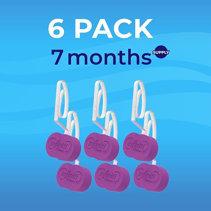 Toilet Bowl Cleaner Rim Hanger, 6 Count Automatic Bowl Toilet Cleaner, Cleans and Freshens Toilet Bowl, Lavender Scent - 7 Month