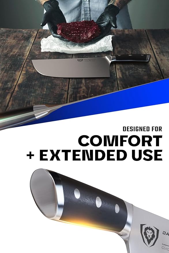 Dalstrong Meat Cleaver Knife-9"- Gladiator Series-'The Ravager'-Heavy Duty Butcher Kitchen Knife Gift-Forged High Carbon German Steel-BBQ, Meat Knife-w/Sheath-NSF Certified