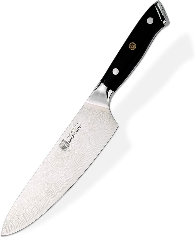 Qin Dynasty Series Chef Knife Pro Kitchen Knife 8 Inch Chef's knife High Carbon Damascus Steel Sharp paring knife with Ergonomic Handle