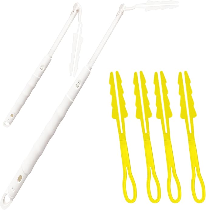 Replacement Handles Compatible with Swiffer Duster Refill, Swiffer Duster Extended Handle,Foldable & Extendable Dust Handle Only(White 5pcs)