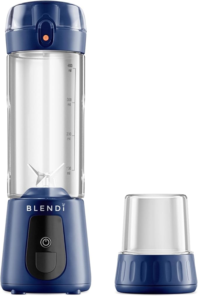 BLENDi Pro+ Portable Blender (17.5oz, Navy Blue) – Powerful Ice Crushing 120W Motor, USB-C Rechargeable, Cordless Personal Blender Smoothies & Shakes – BPA-Free, Self-Cleaning, Travel-Friendly