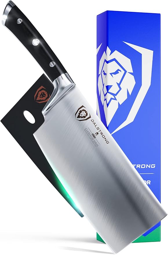 Dalstrong 7" Butcher Meat Cleaver Knife-Gladiator Series-Razor Sharp - Forged High Carbon German Steel Giftable Kitchen Knife - Black Handle-w/Sheath- NSF Certified