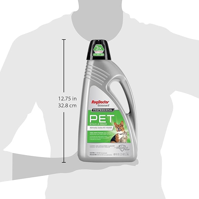 Rug Doctor by BISSELL Professional Triple Action Pet Stain and Odor Deep Carpet Cleaner, 80oz