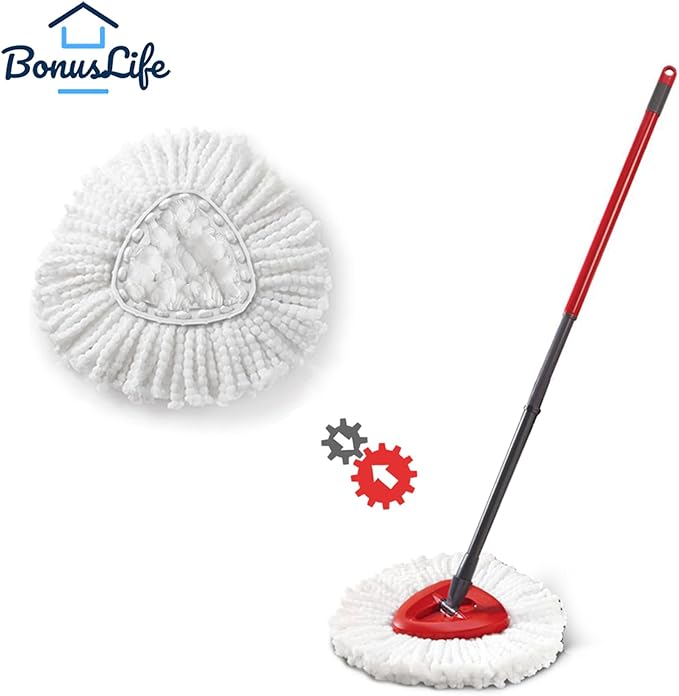 BonusLife 8-Pack Mop Head for O-Ceda EasyWrin Spin Mop Refill 1-Tank System Only Easy Cleaning Microfiber Replacement