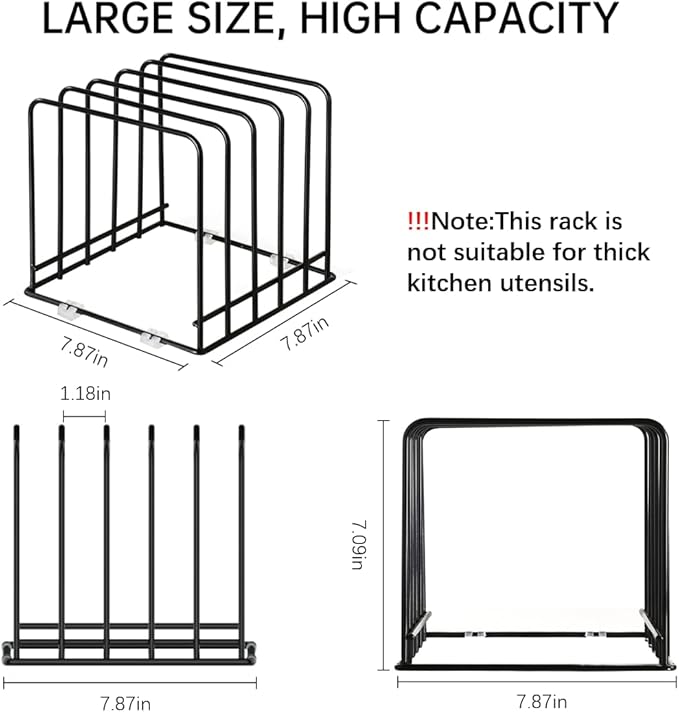 Cutting Board Organizer (2 Pc), Kitchen Cabinet Organizer, Baking Sheet Holder with 5 Divided Slots, for Countertop or Cabinet Storage, Space Saving