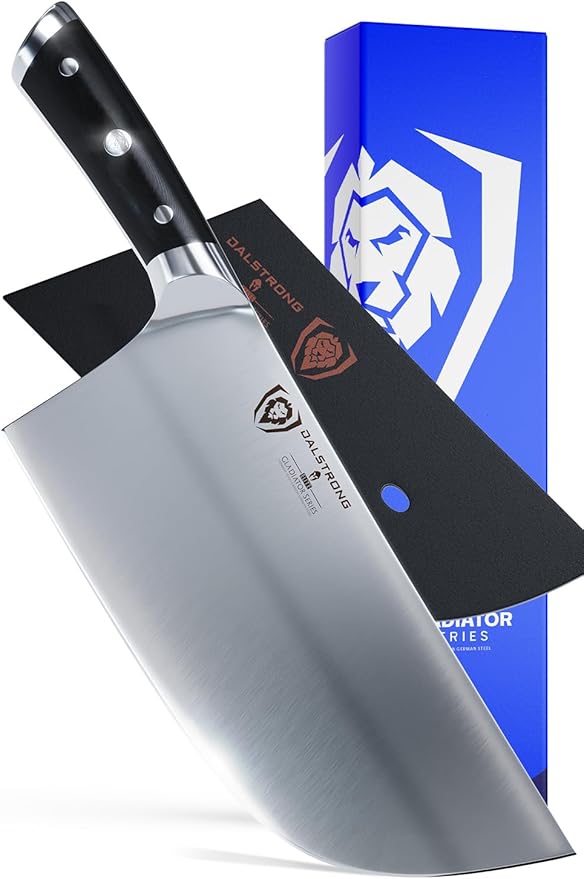 Dalstrong Meat Cleaver Knife-9"- Gladiator Series-'The Ravager'-Heavy Duty Butcher Kitchen Knife Gift-Forged High Carbon German Steel-BBQ, Meat Knife-w/Sheath-NSF Certified