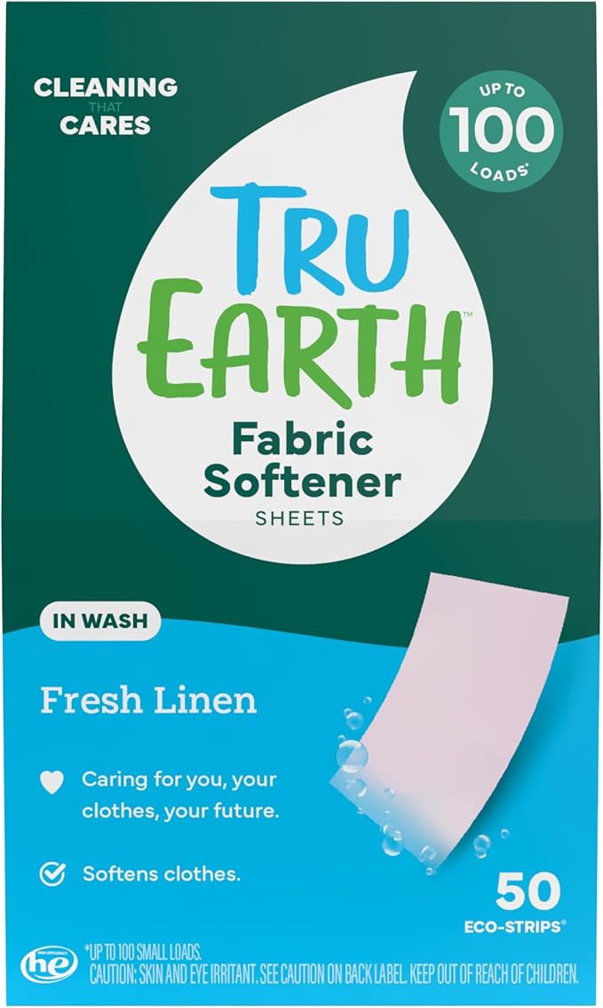 Tru Earth Fabric Softener Sheets | Alternative to Fabric Softener Liquid and Pods | 50 Sheets | Fresh Linen