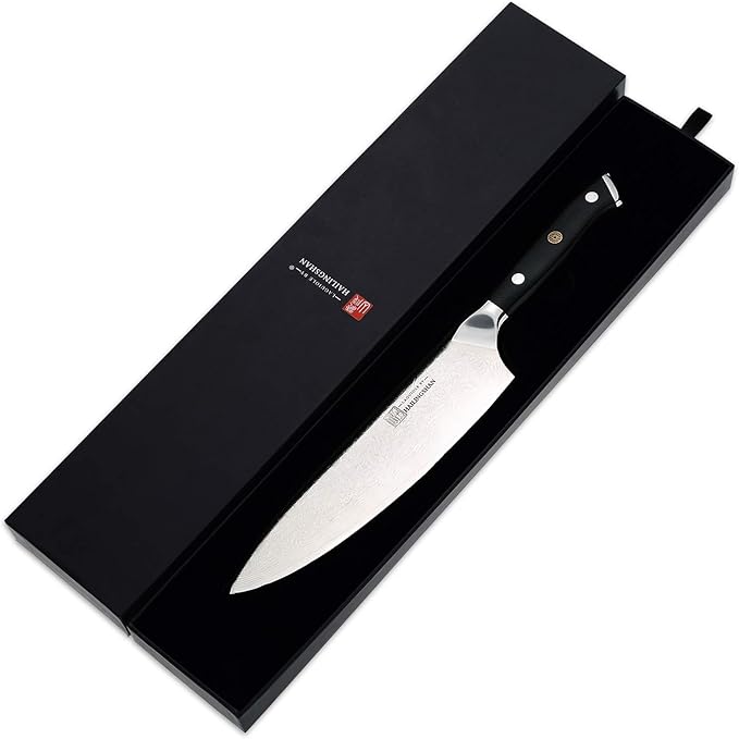 Qin Dynasty Series Chef Knife Pro Kitchen Knife 8 Inch Chef's knife High Carbon Damascus Steel Sharp paring knife with Ergonomic Handle