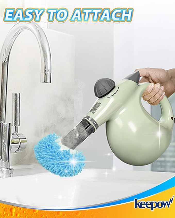KEEPOW 4 Pack Reusable Steam Mop Pads Compatible with Bissell Steam Shot, PurSteam, Wagner Spraytech, Comforday Handheld Steam Cleaner, Universal Microfiber Cloths Steam Mop Pads, Washable Mop Pads