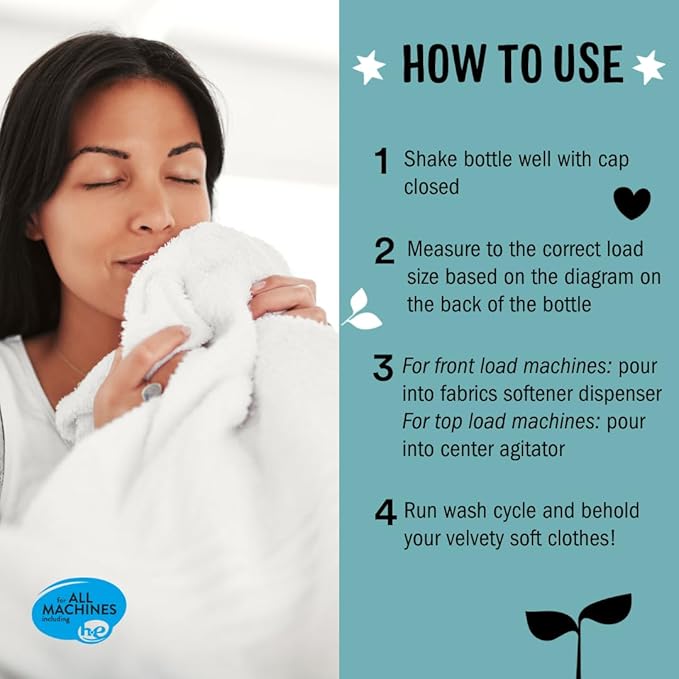 Molly’s Suds Fabric Softener Liquid for Sensitive Skin | Vinegar-Powered, Infused with Essential Oils | Fights Static, Reduces Wrinkles, Deodorizes | Unscented, 50 Loads