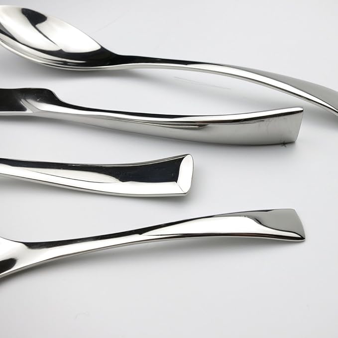 Luxury 4-Piece 18/10 Stainless Steel Flatware Set, Mirror Polishing Silver