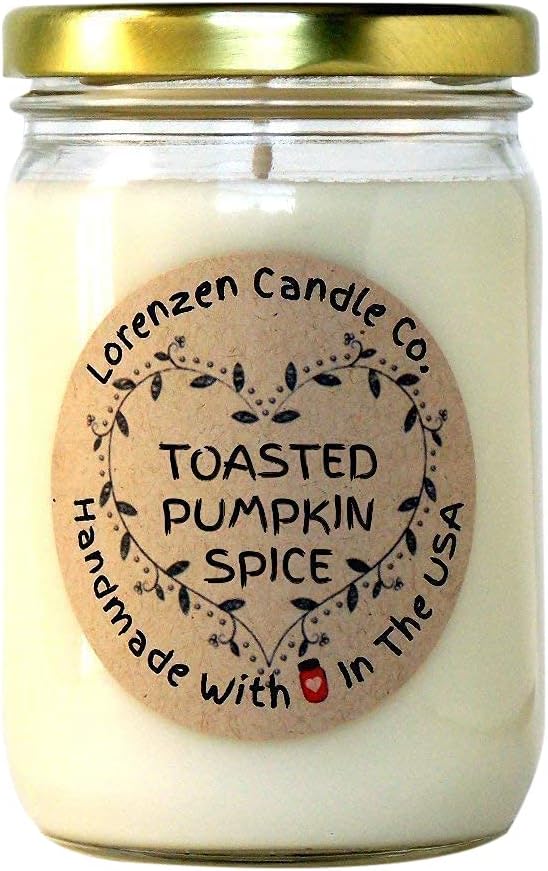 Toasted Pumpkin Spice Soy Candle, 12oz | Handmade in The USA with 100% Soy Wax