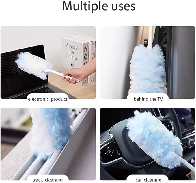 4X Microfibers Replacement Dusters with 2 Handles, 360°Thickened Pads Kit,30ct – Heavy Duty Microfiber Pads for Pet Hair/Dust Mites in Hard-to-Reach Areas