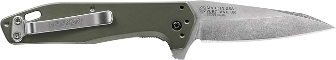 Gerber Gear Fastball - Slim, Lightweight Folding Knife with Lock Release - Pocket Knife with 3-Position Clip - EDC Gear - 3" - Made in USA - Flat Sage