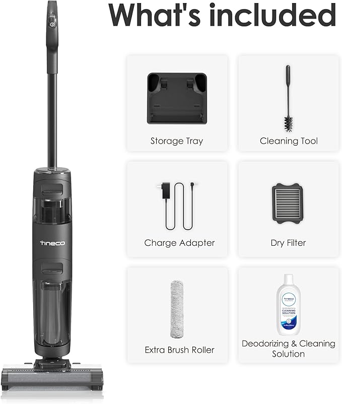 Tineco Floor ONE S3 Breeze Cordless Hardwood Floors Cleaner, Lightweight Wet Dry Vacuum Cleaners for Multi-Surface Cleaning with Smart Control System