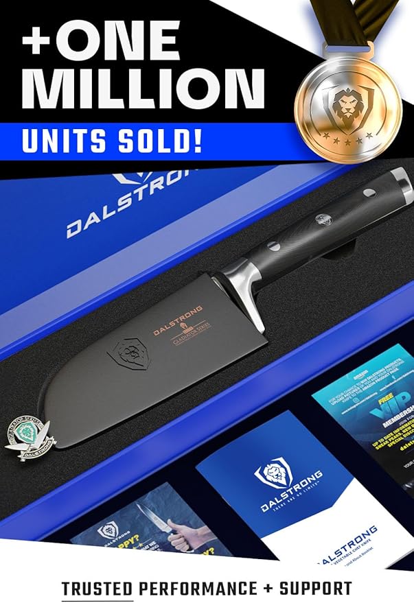 Dalstrong Santoku Knife - 5 inch - Gladiator Series Elite - Forged German High Carbon Steel - Black G10 Handle Kitchen Knife - Asian Vegetable Cooking Knife - Sheath Included - NSF Certified