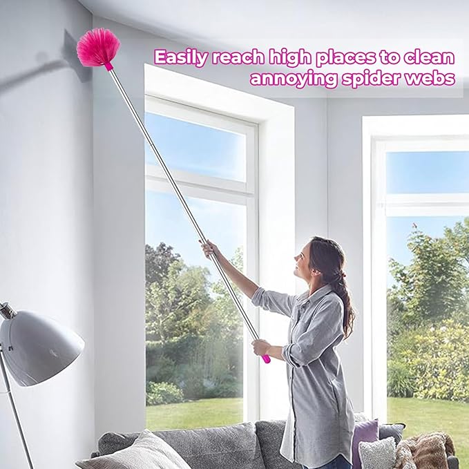 Ceiling Fan Cleaner Duster with 60 inch Extension Pole, Dusters for Cleaning High Ceiling Fan Blades, Dusters Kit with Storage Bag, Cleaning Tools for Families