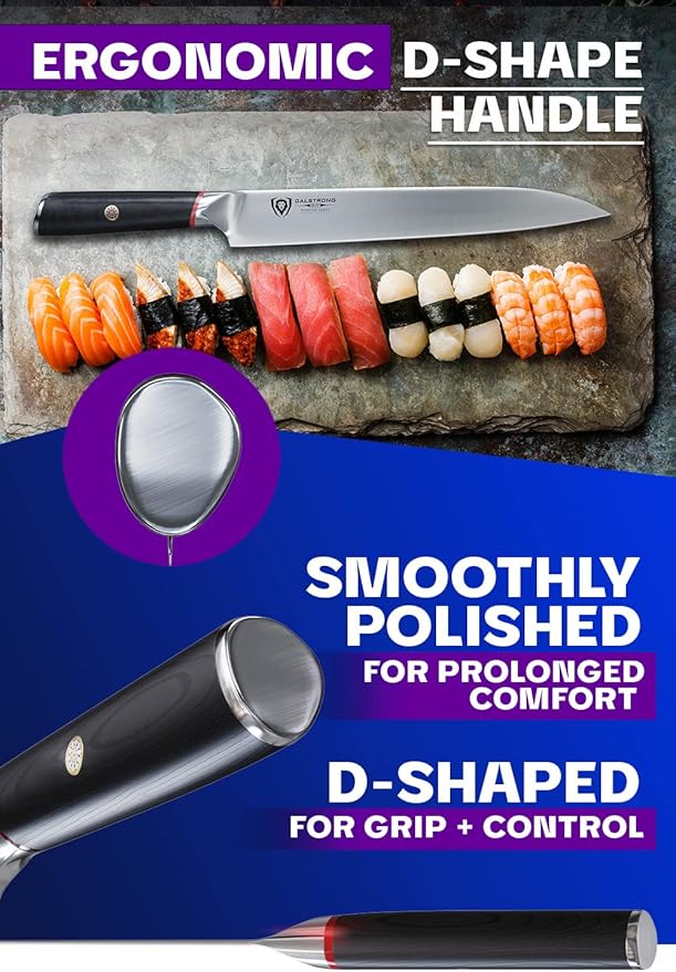 Dalstrong Yanagiba Knife - 9.5 inch - Phantom Series - Sushi Knife - Japanese High-Carbon AUS8 Steel - Pakkawood Handle - Japanese Knife - Sheath Included