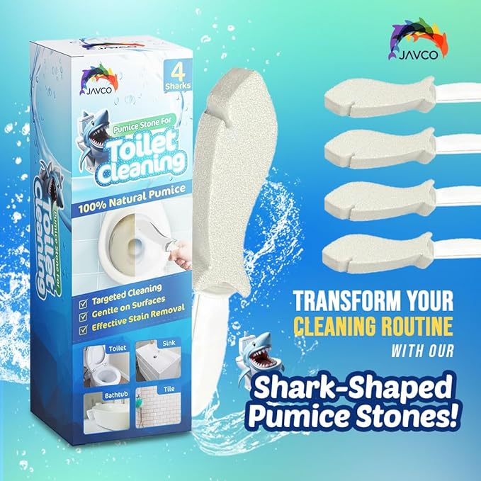 4 Pack Pumice Stone for Toilet Cleaning | Toilet Pumice Stone with Handle | Pumice for Cleaning | Pumice for Toilet Bowl Cleaning