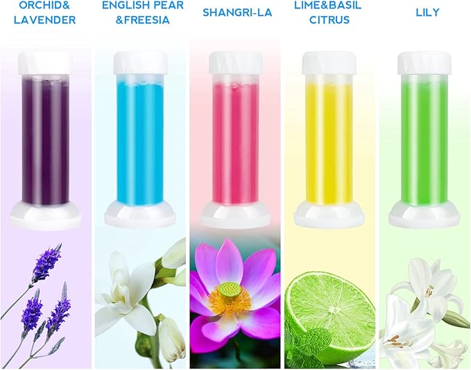 Toilet Gel, 60 Count 5 Kinds Of Scent Toilet Cleaner Bowl Gel Stamp Kit Air Freshener
