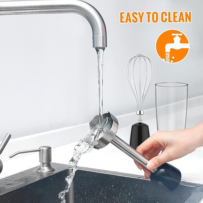 KOIOS Upgraded Immersion Blender Handheld, 1000W 12-Speed 5 in 1 Hand Mixer Stick Blender with 304 Stainless Steel Blade,Food Processor,Beaker,Egg Whisk&Milk Frother,Non-BPA,Smoothies Purée Baby Food