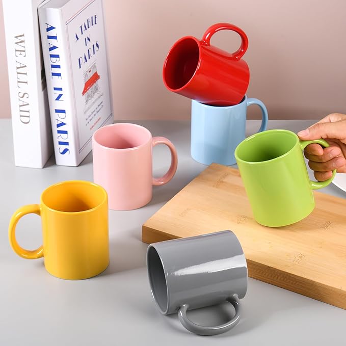 12oz coffee mug set of 6 Coffee Mugs for Coffee, Tea, Cocoa, Milk( Multiple color)