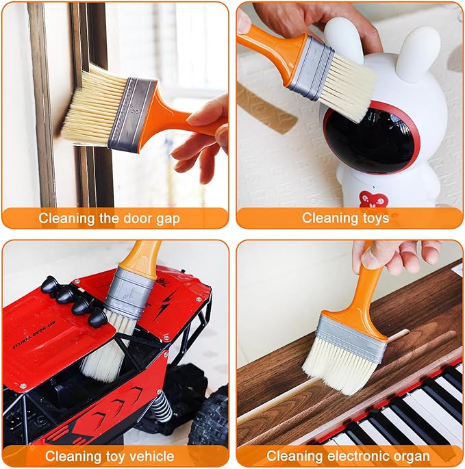 3 Pack Microfiber Duster Brush, Soft Bristles Detailing Brush Dusting Tools, Cleaning Brushes Duster for Auto Interior, Automotive Dashboard, Arts and Crafts, Digital Product, Keyboard