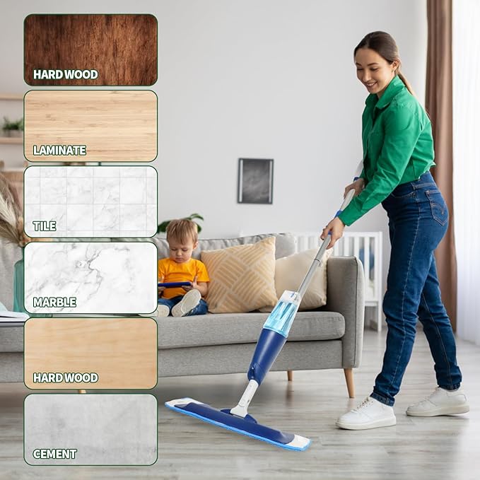 12 Pack Microfiber Cleaning Pads for Bona Mop, Reusable Microfiber Mop Pads for 18 Inch Mop, Hardwood Floor Replacement Cleaning Mop Pads, Machine Washes