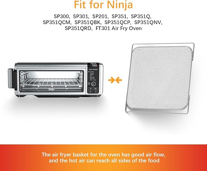 Air Fryer Oven Basket Replacement Baking Trays for Ninja Foodi SP201 SP301 SP351 Series Dual Heat Air Fryer Oven, Mesh Basket,Air Fryer Accessories for Ninja Foodi Air Fry Oven