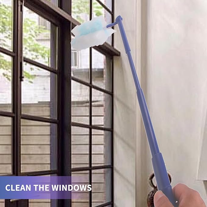 Replacement Duster Handles Compatible with Swiffer Duster Refill, Extended Handle, Adjustable Length (Blue 1pc)