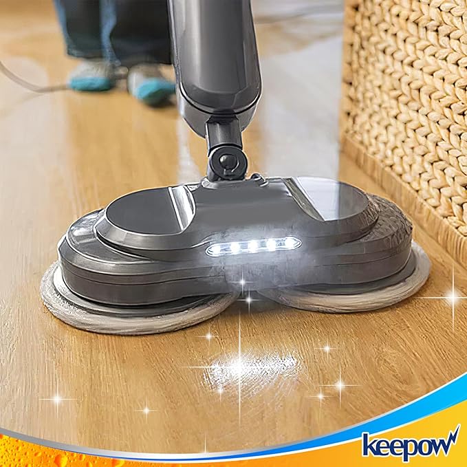 KEEPOW Spinwave Mop Pads Compatible with Bissell SpinWave SmartSteam Scrubbing Steam Mop 3897A 3712C 3712W, Rotating Mop Replacement Pads (4 Pack)