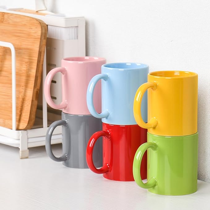 12oz coffee mug set of 6 Coffee Mugs for Coffee, Tea, Cocoa, Milk( Multiple color)