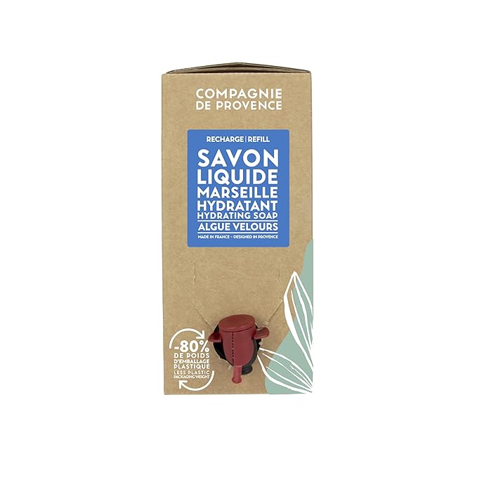 Compagnie de Provence Savon de Marseille Nourishing Liquid Soap, Velvet Seaweed, 101.4 Fl Oz Eco Refill
